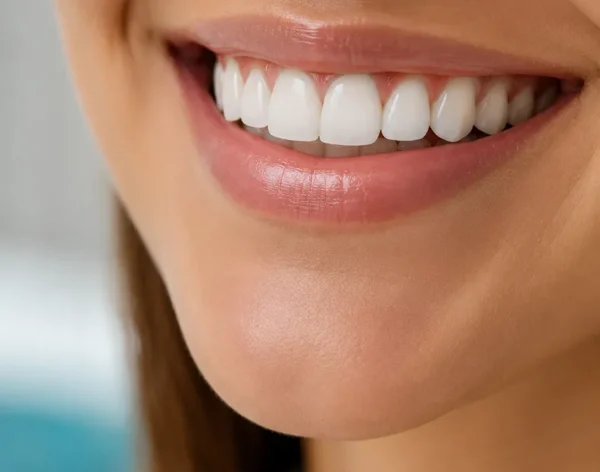 Sonrisa luminosa de dientes blancos tras un blanqueamiento dental en Medellín