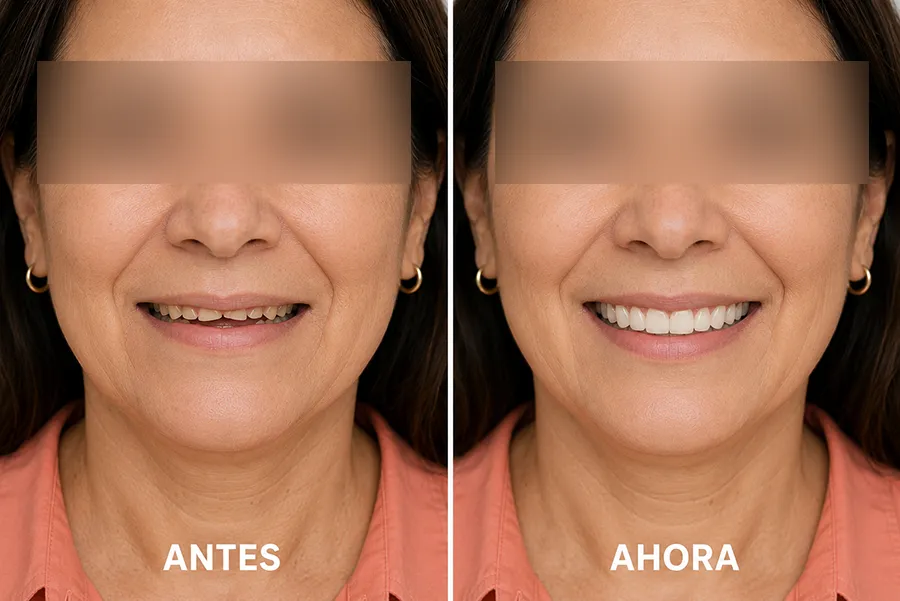 Dientes desgastados — Mordida y altura recuperadas