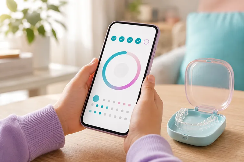 Niño usa la app de seguimiento de su tratamiento de Invisalign para niños en Orthoarte